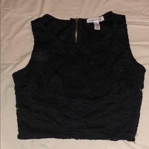 Black Lace Crop Top